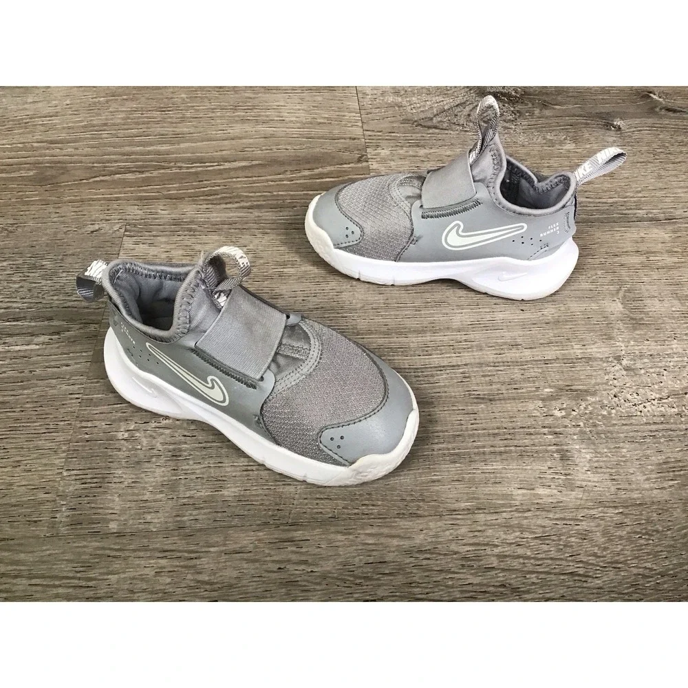 Nike Flex Runner 3 (TD) Gray/White FN1478-001 Baby Size 7C Toddler Sneakers